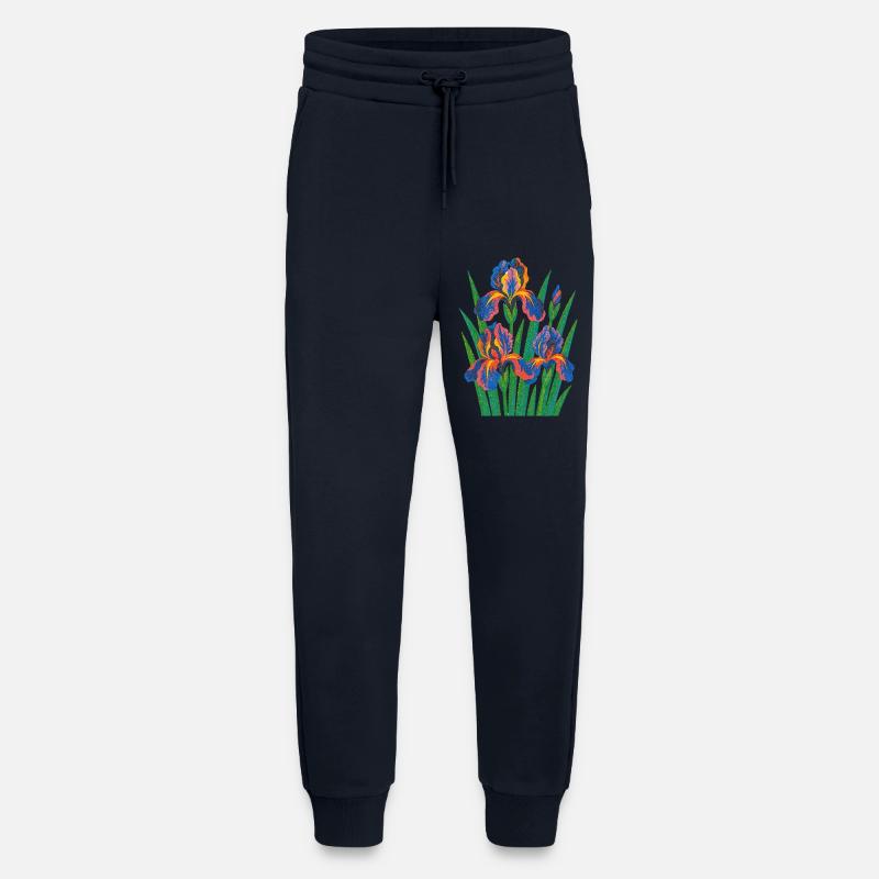 Retro Iris Blumige Blüte - Jogginghose - made by SPREAD - DARK NAVY