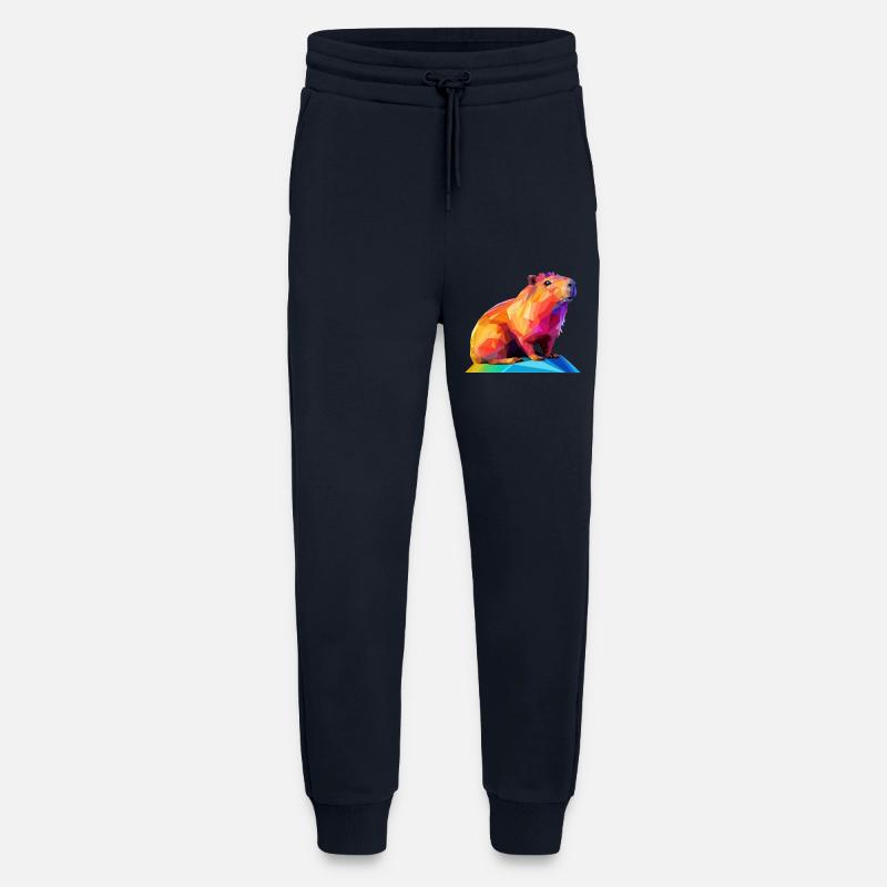Capybara Low Polygon Design - Jogging Pants - made by SPREAD  - DARK NAVY