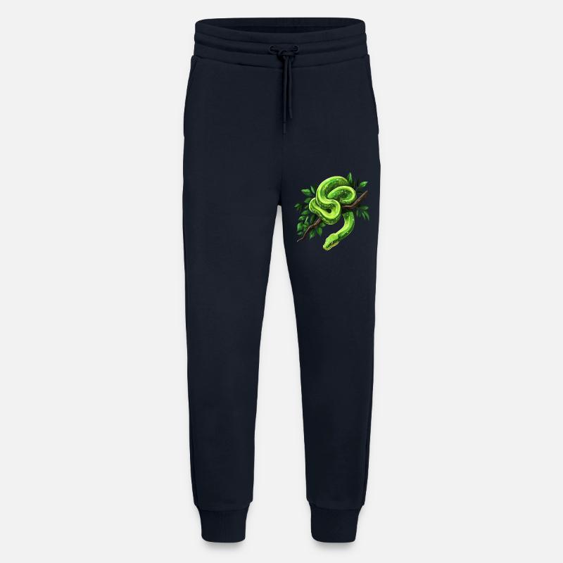 Grüner Baumpython Schlangen Liebhaber Terrarium - Jogginghose - made by SPREAD - DARK NAVY