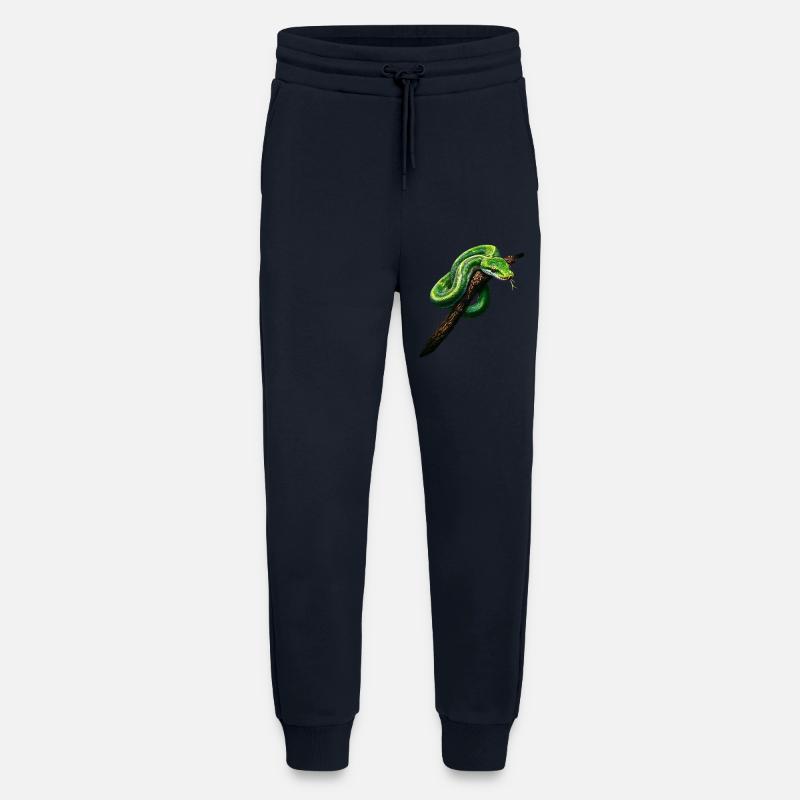 Grüner Baumpython Schlangen Liebhaber Terrarium - Jogginghose - made by SPREAD - DARK NAVY