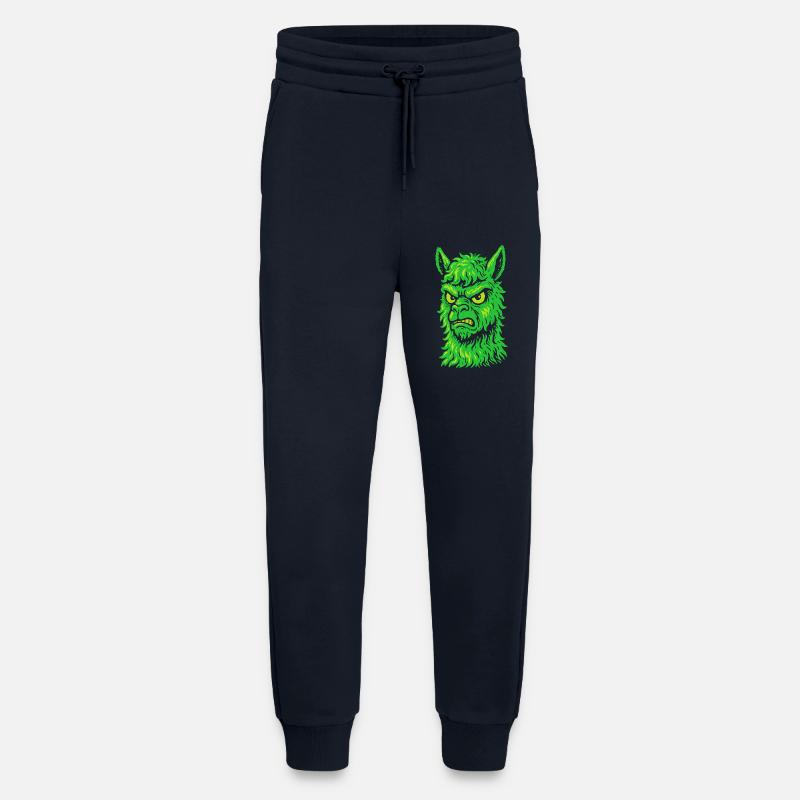 Wütendes Neon-Lama mit Killerblick - Jogginghose - made by SPREAD - DARK NAVY
