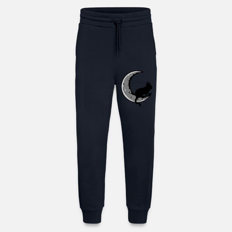 Sichel Mond Schwarze Katze - Jogginghose - made by SPREAD - DARK NAVY