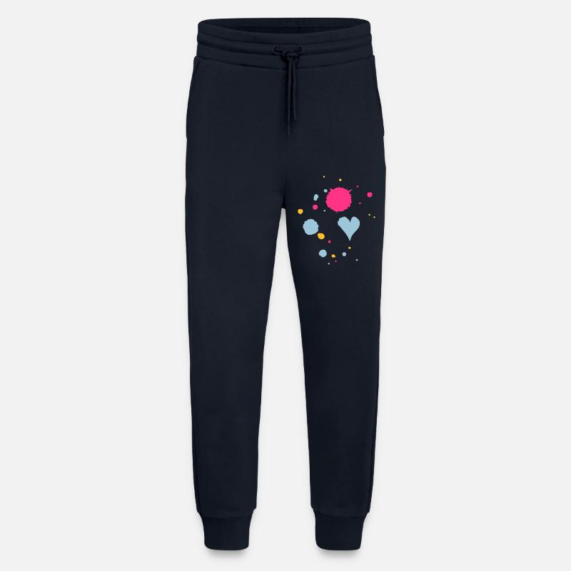 Farbkleckse,Tropfen und Herz - Jogginghose - made by SPREAD - DARK NAVY