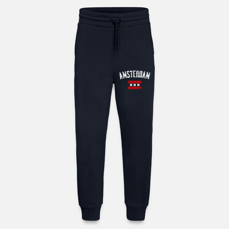 Amsterdam Bold Crest Tee - Jogging Pants - made by SPREAD  - DARK NAVY