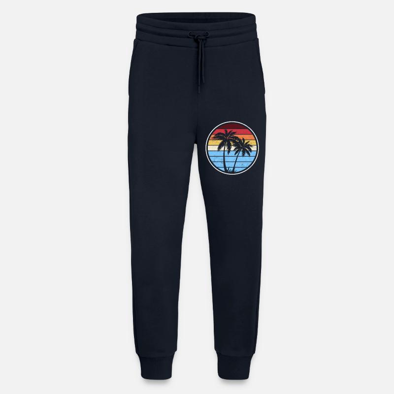Retro Palm Sunset Circle - Jogging Pants - made by SPREAD - DARK NAVY