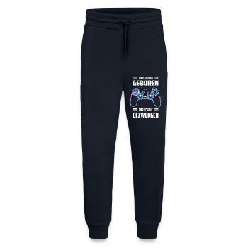 Zum Zocken Geboren, zur Schule Gezwungen - Jogginghose - made by SPREAD - DARK NAVY - Vorne