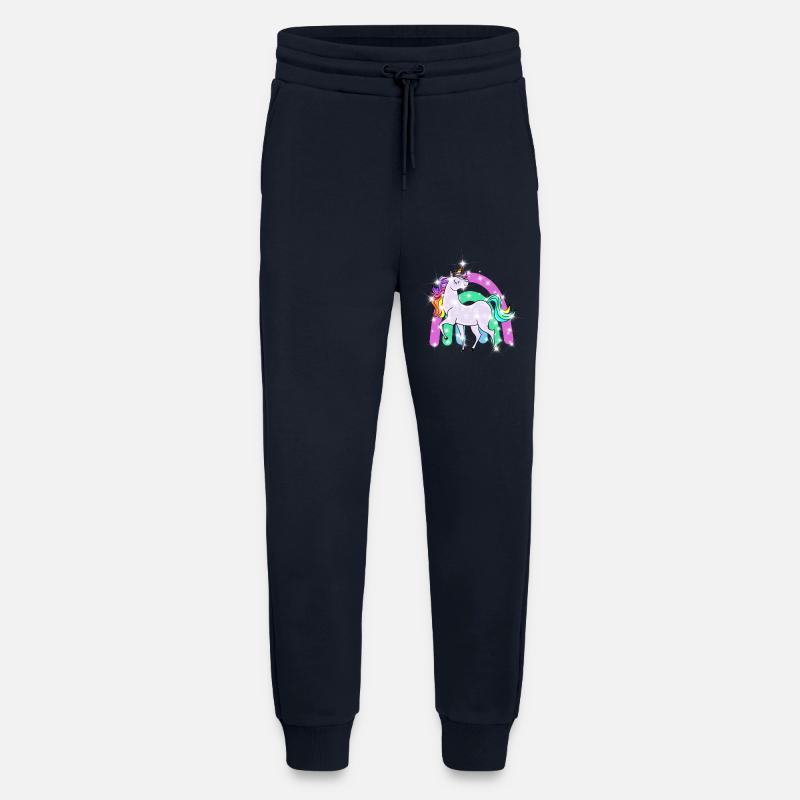 funkelndes Einhorn mit Regenbogen - Jogginghose - made by SPREAD - DARK NAVY