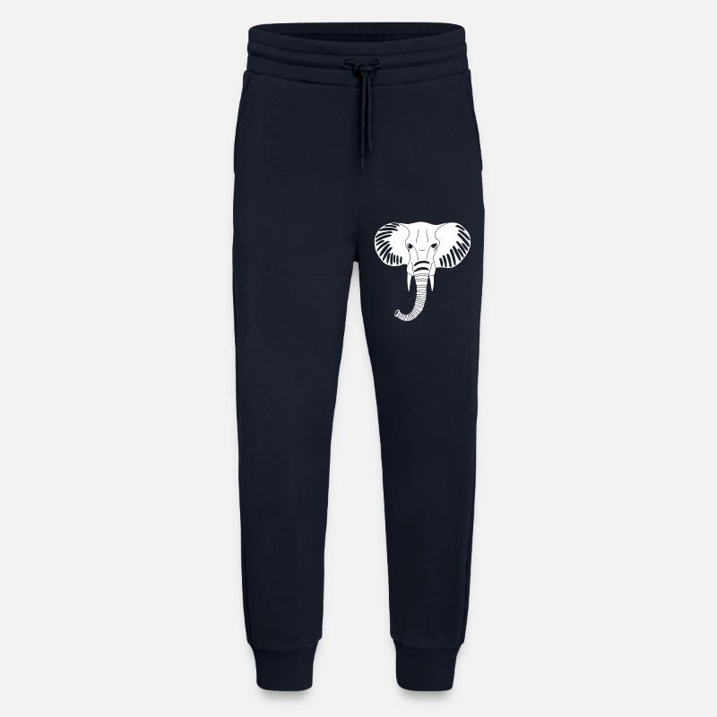 Weißer Elefantenkopf - Jogginghose - made by SPREAD - DARK NAVY