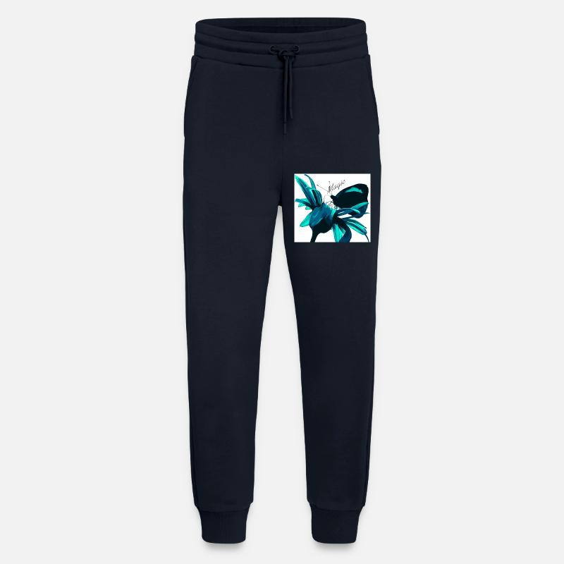 Teal Magic Flower Print - Jogging Pants - made by SPREAD  - DARK NAVY