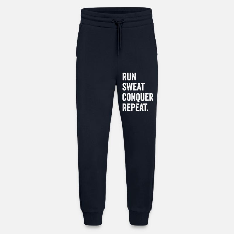 Courir. Sueur. Conquérir. Répéter. - Pantalon de jogging bio décontracté fabriqué en UE - DARK NAVY