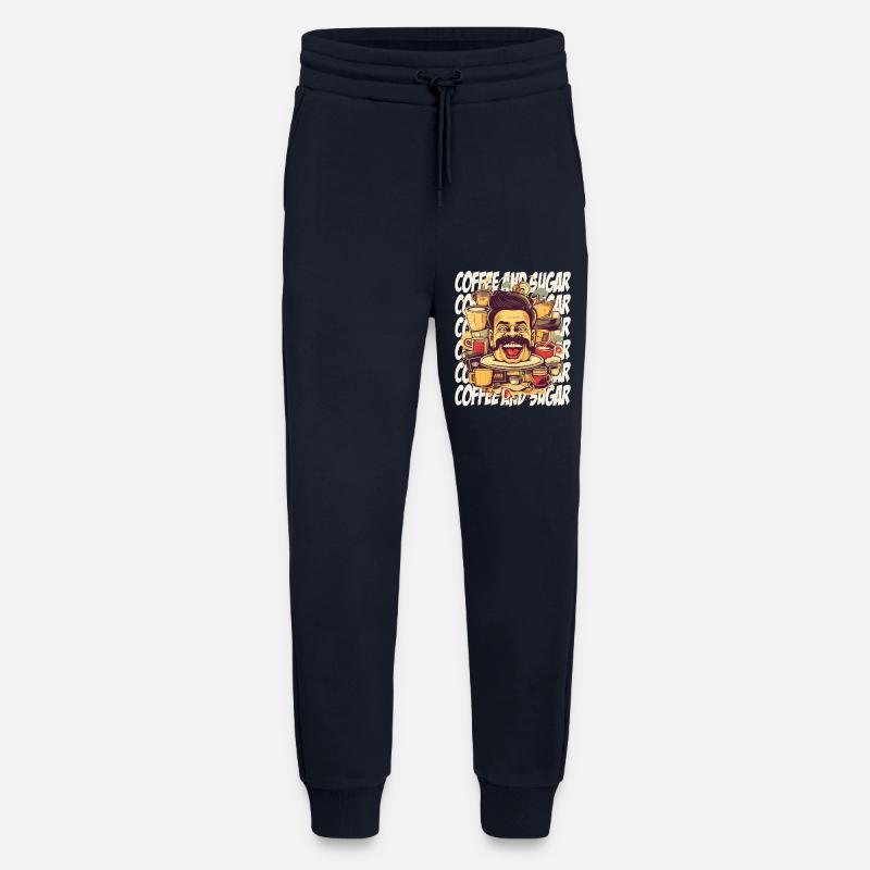 Fou de café avec lettrage - Pantalon de jogging bio décontracté fabriqué en UE - DARK NAVY