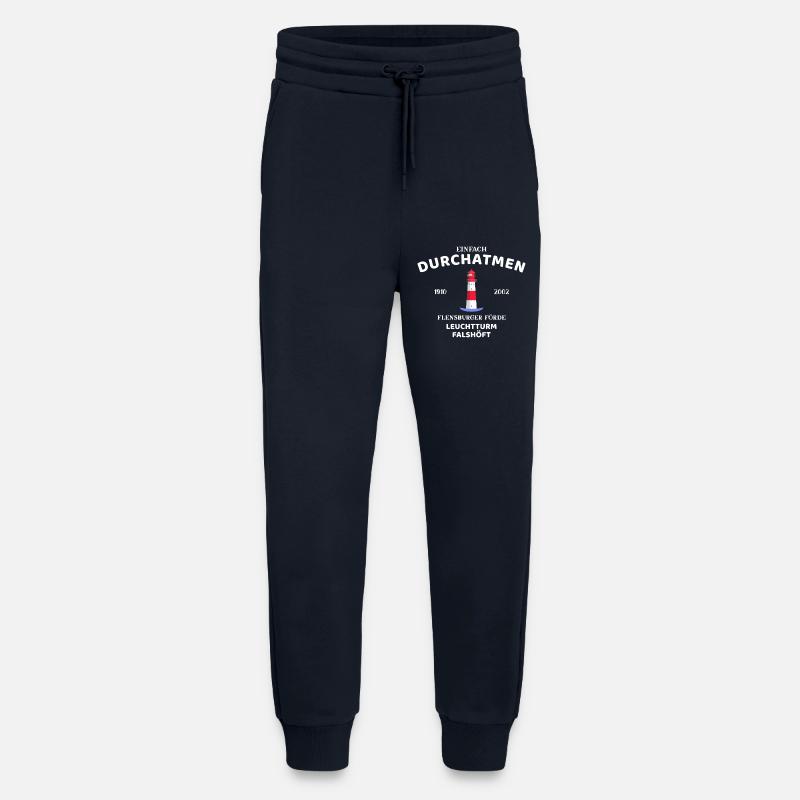 Flensburger Förde, Leuchtturm Falshöft, Durchatmen - Jogginghose - made by SPREAD - DARK NAVY