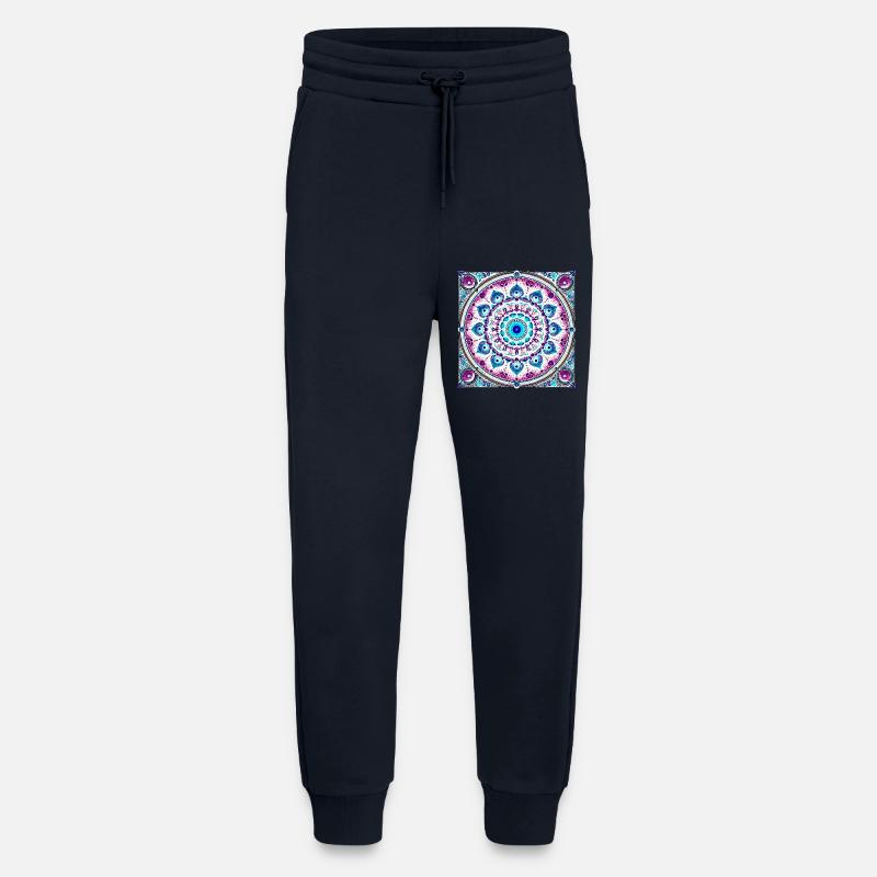 Orbitale Mandala Blau-Rosa - Jogginghose - made by SPREAD - DARK NAVY