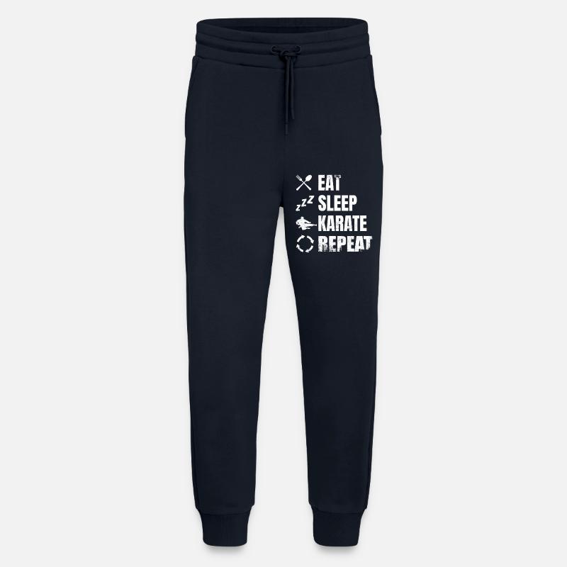 Manger Sommeil Karaté Répéter - Pantalon de jogging bio décontracté fabriqué en UE - DARK NAVY