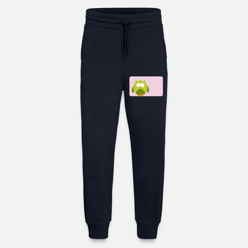 Lustige Eule mit Sternchen rosa | personalisierbar - Jogginghose - made by SPREAD - DARK NAVY