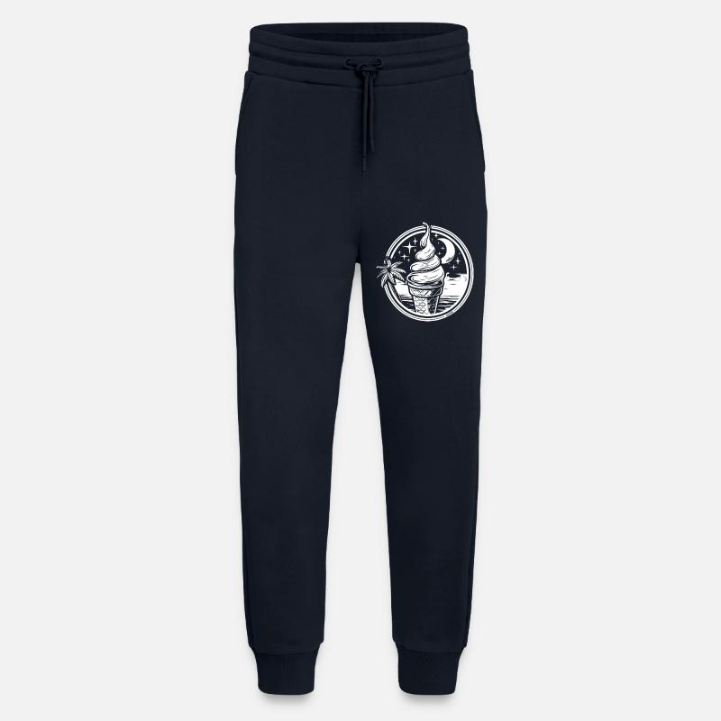 Dessin de crème glacée - Pantalon de jogging bio décontracté fabriqué en UE - DARK NAVY