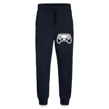 Dessin de manette de jeu vidéo - Pantalon de jogging bio décontracté fabriqué en UE - DARK NAVY - Devant