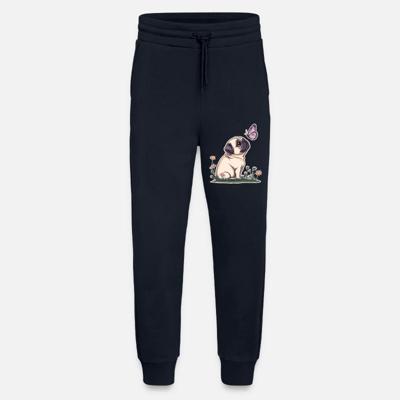 Mops mit Schmetterling - Jogginghose - made by SPREAD - DARK NAVY