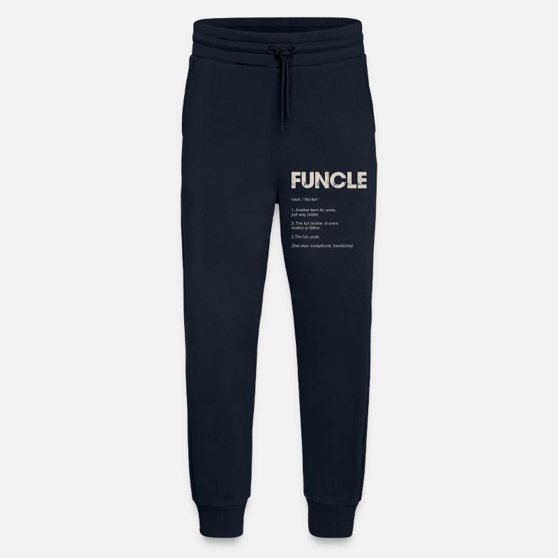 Foncle Typography Tee Design - Pantalon de jogging bio décontracté fabriqué en UE - DARK NAVY