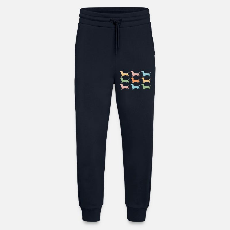 Bunte Dackel Silhouetten - Jogginghose - made by SPREAD - DARK NAVY