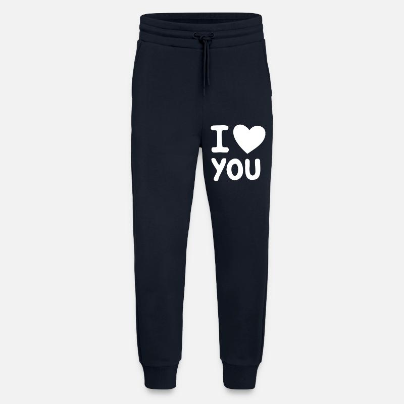 Ich liebe dich, Weiß - Jogginghose - made by SPREAD - DARK NAVY