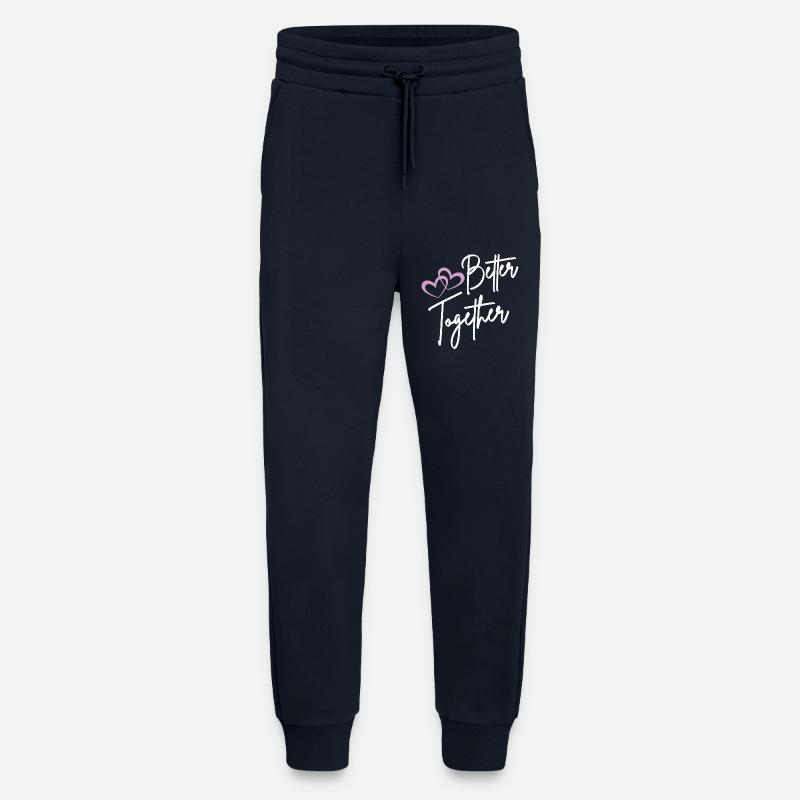 Better Together Script Hearts - Pantalon de jogging bio décontracté fabriqué en UE - DARK NAVY