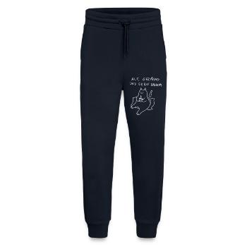 alt und gemütlich - katze spruch fauler kater - Jogginghose - made by SPREAD - DARK NAVY - Vorne