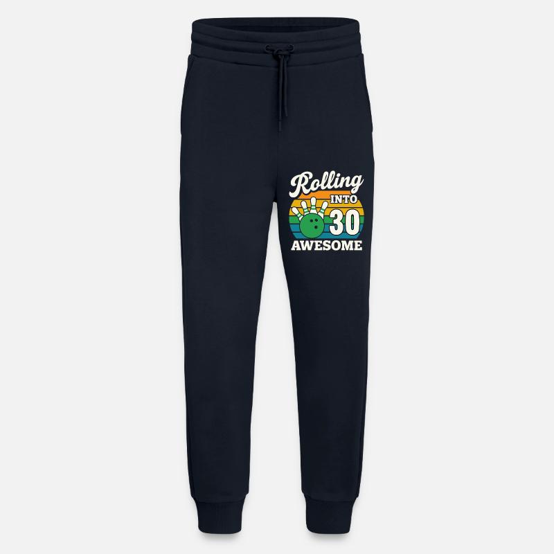 Retro Bowling 30th Birthday Celebration - Jogging Pants - made by SPREAD  - DARK NAVY