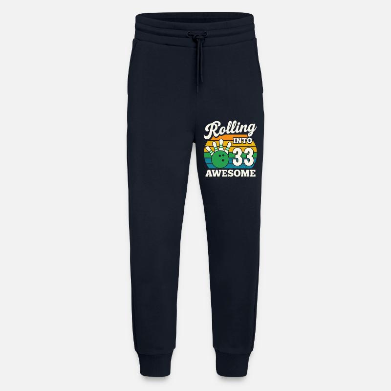 Bowling 33th Birthday Celebration Graphic - Jogging Pants - made by SPREAD - DARK NAVY