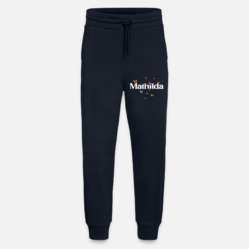 Schöner Mädchenname mit Schmetterlingen MATHILDA - Jogginghose - made by SPREAD - DARK NAVY