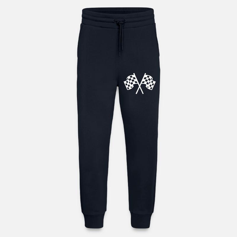 Icône du drapeau de course - Pantalon de jogging bio décontracté fabriqué en UE - DARK NAVY