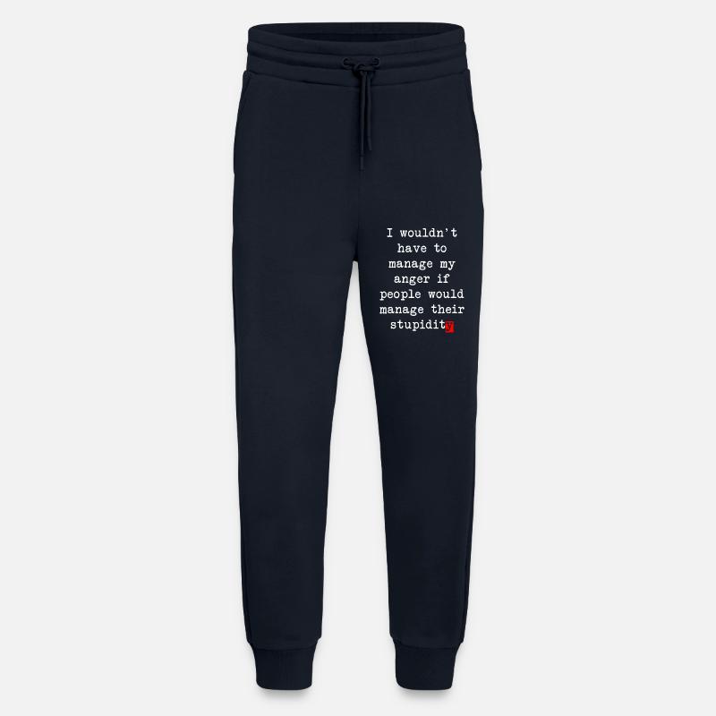 Anger Management – Humorous Statement - Jogging Pants - made by SPREAD  - DARK NAVY