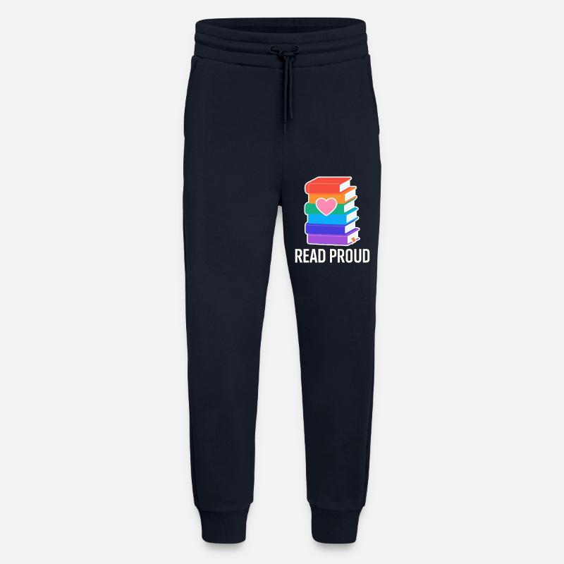Lese Stolz Mit Regenbogen Herz - Jogginghose - made by SPREAD - DARK NAVY