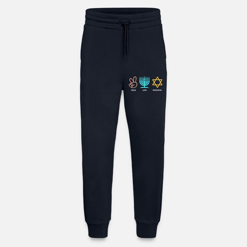 Hanoukka Hanoukka Hanoucca - Pantalon de jogging bio décontracté fabriqué en UE - DARK NAVY