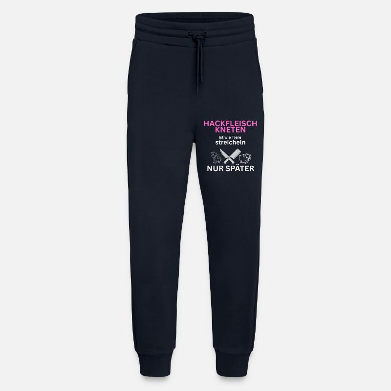 Fleisch Esser - Tiere streicheln-nur Später - Jogginghose - made by SPREAD - DARK NAVY