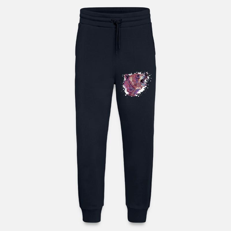 Neon Splash Bear Head - Jogging Pants - made by SPREAD - DARK NAVY