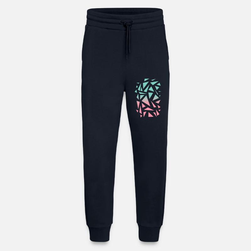 Triangle Pattern - Turquoise Pink - Jogging Pants - made by SPREAD  - DARK NAVY