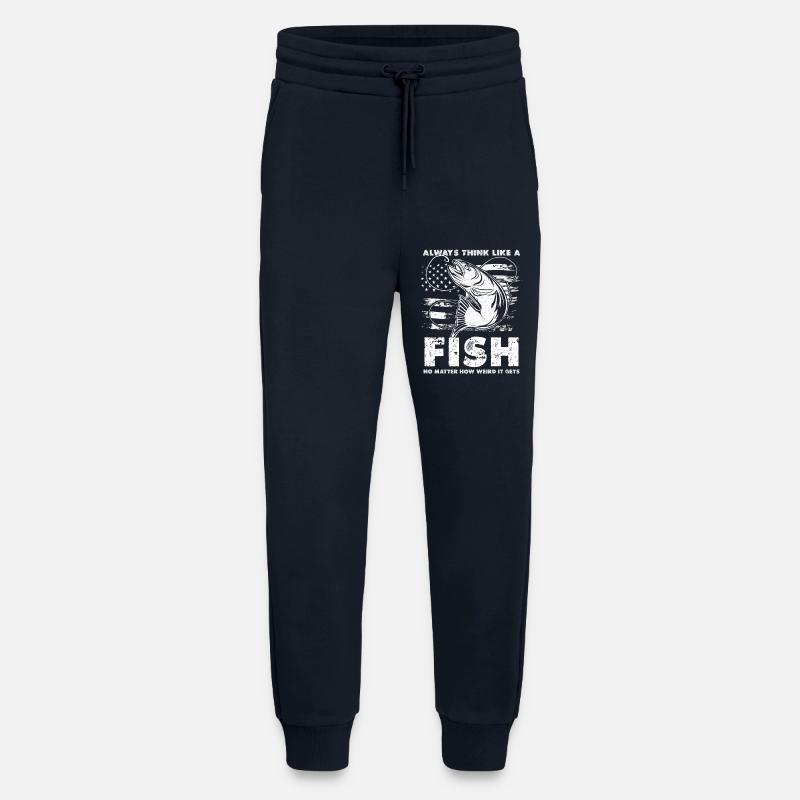 Fish Thoughts Flag Pattern - Jogging Pants - made by SPREAD  - DARK NAVY