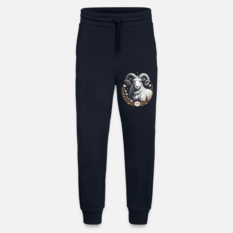 Widder Sternzeichen Mit Blumen Und Sternen - Jogginghose - made by SPREAD - DARK NAVY