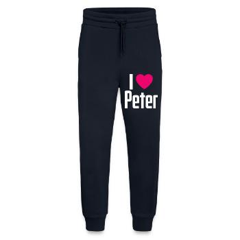 I Love Peter Pinkes Herz Ich liebe Peter - Jogginghose - made by SPREAD - DARK NAVY - Vorne