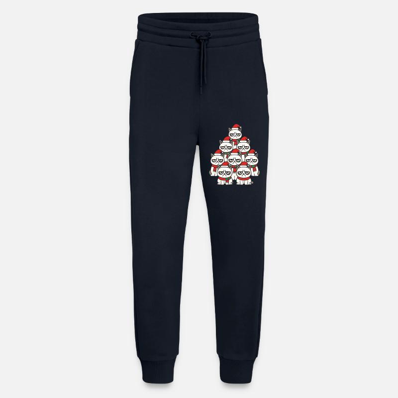 Grumpy Christmas Cats – Lustiges Katzen - Jogging Pants - made by SPREAD - DARK NAVY