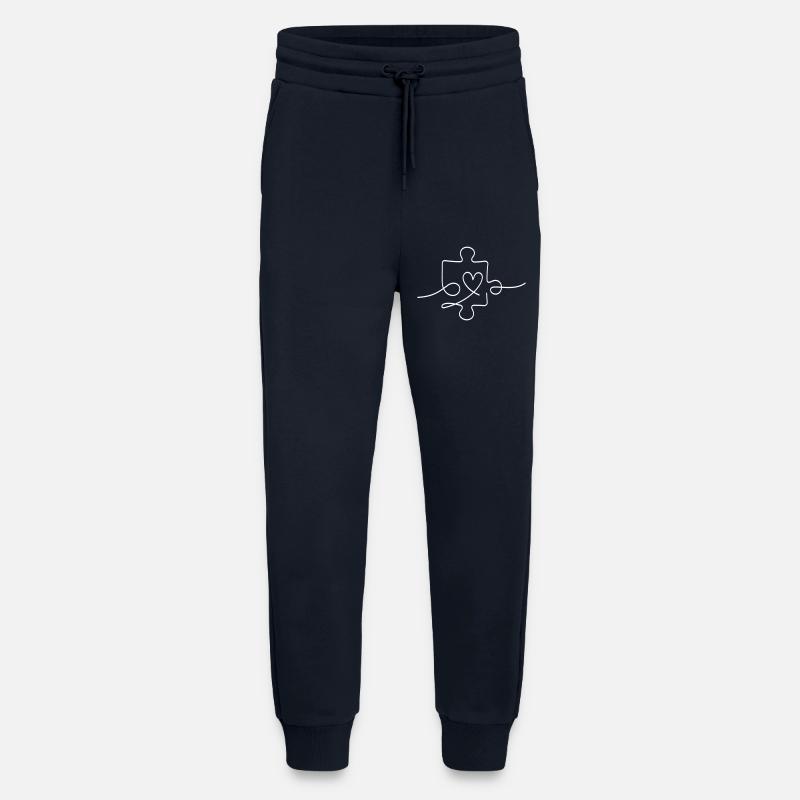 Puzzle line with heart - Jogging Pants - made by SPREAD  - DARK NAVY