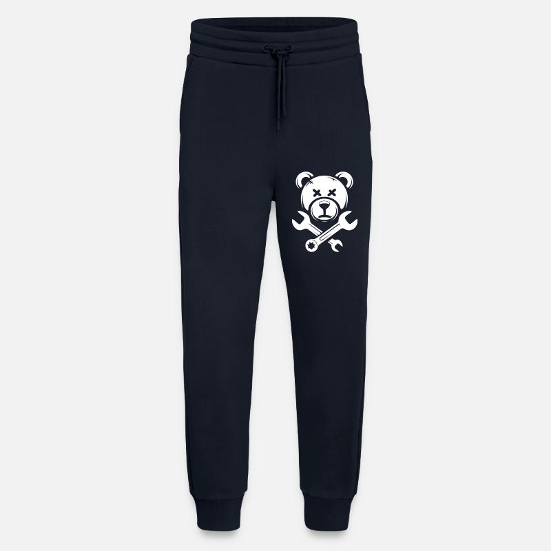Bear skull with crossed wrenches - Jogging Pants - made by SPREAD  - DARK NAVY