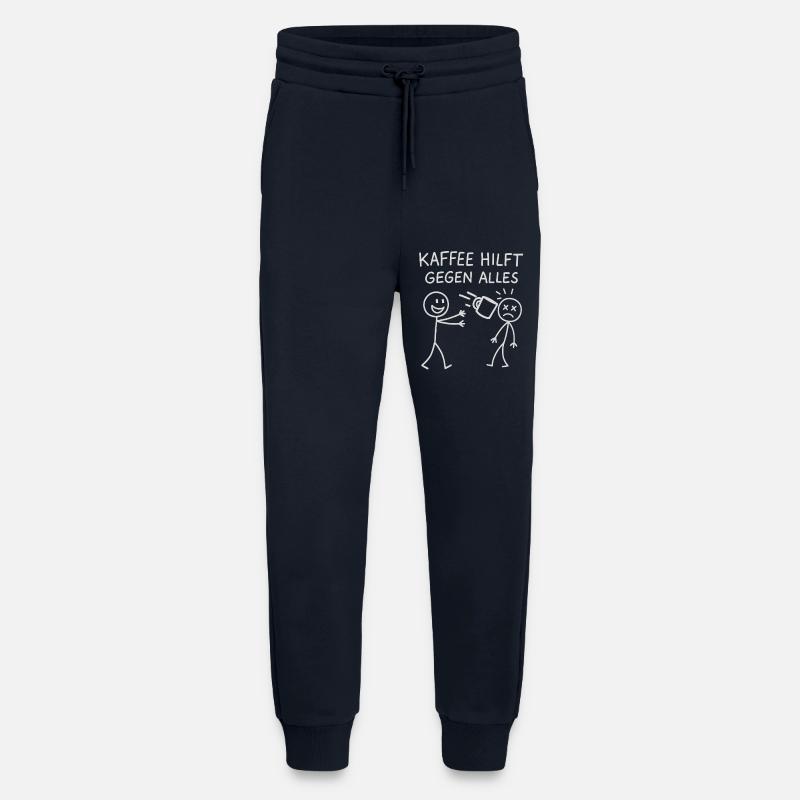 Coffee helps against everything stick figure - Jogging Pants - made by SPREAD  - DARK NAVY