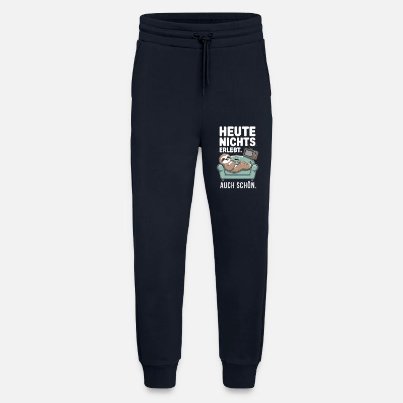 Sloth Motif – Nothing Experienced Today - Jogging Pants - made by SPREAD  - DARK NAVY