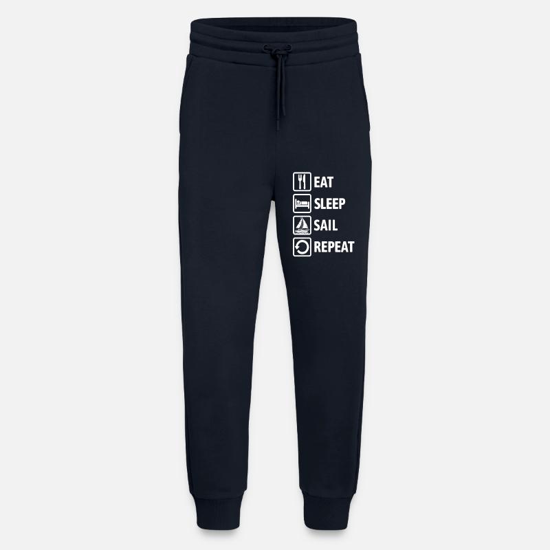 Eat Sleep Sail Repeat - Sailing Sailboat - Jogging Pants - made by SPREAD - DARK NAVY