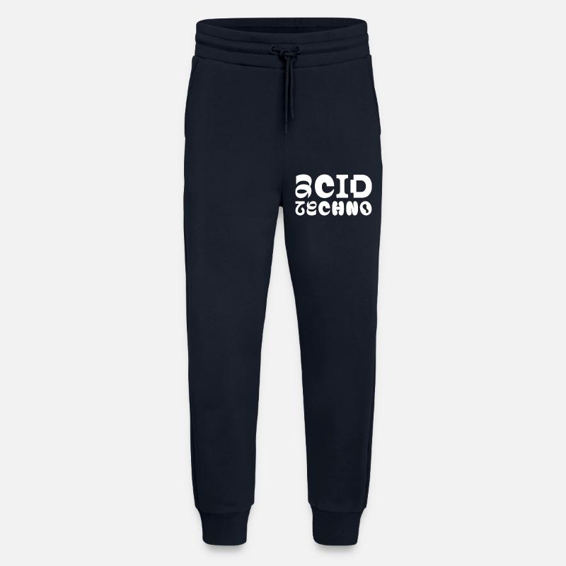 Typographie Acid Techno Pulse - Pantalon de jogging bio décontracté fabriqué en UE - DARK NAVY