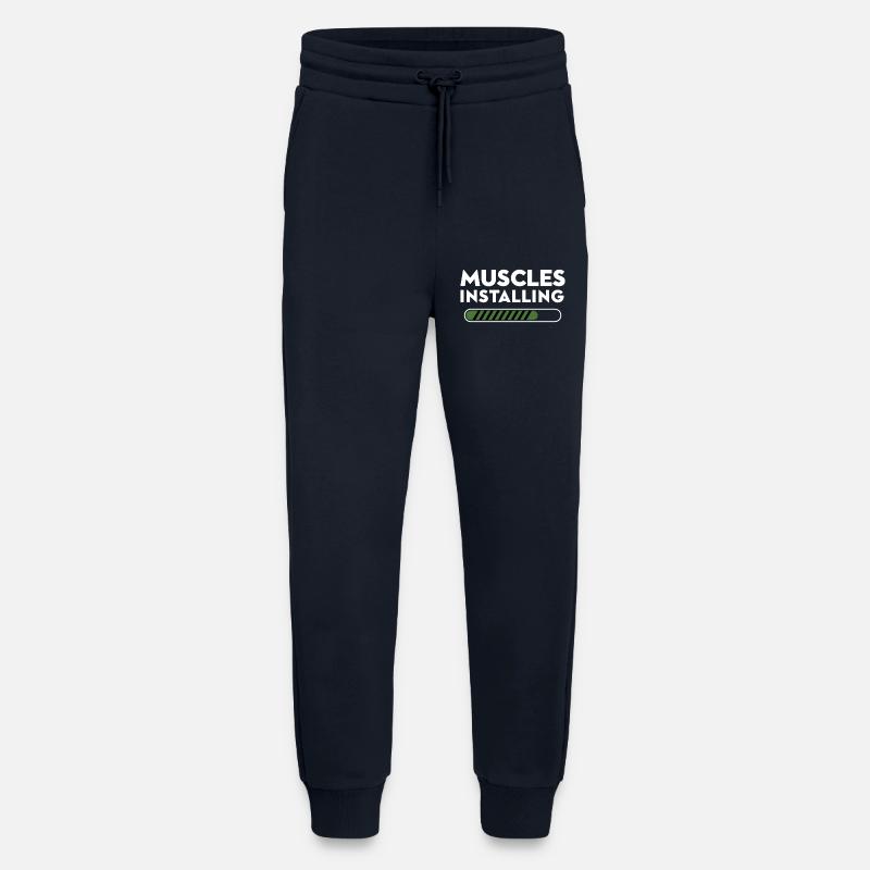 Muscles Installing Progress Graphic - Jogging Pants - made by SPREAD  - DARK NAVY