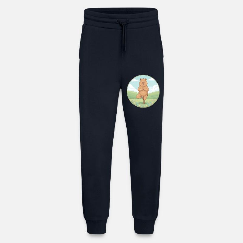 Zen Capybara Yoga Pose Mindfulness Art - Jogging Pants - made by SPREAD - DARK NAVY