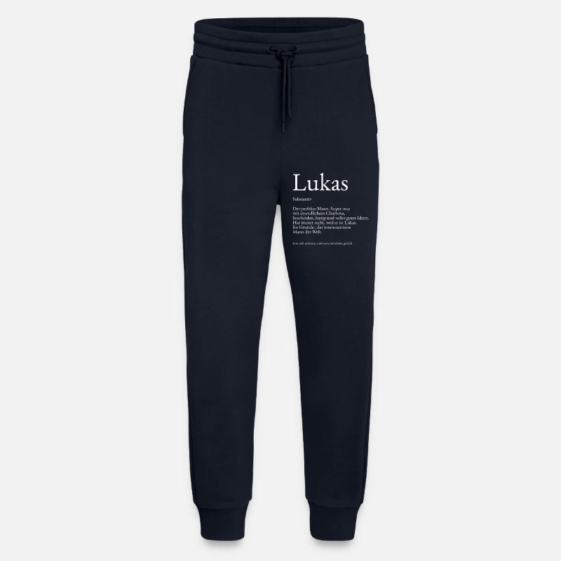 Lukas Dictionary Explanation First Name Lukas - Jogging Pants - made by SPREAD  - DARK NAVY